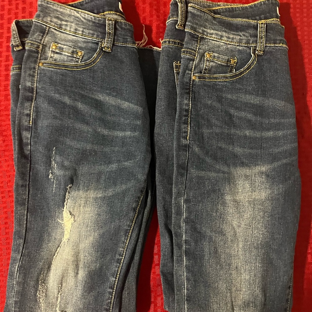 🌸 NWOT Egs Californian Denim Destructed Jeans/Leggings, 2 Pairs
